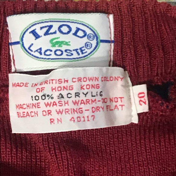 Vintage Izod Lacoste Acrylic Sweater Hong Kong - Picture 5 of 7